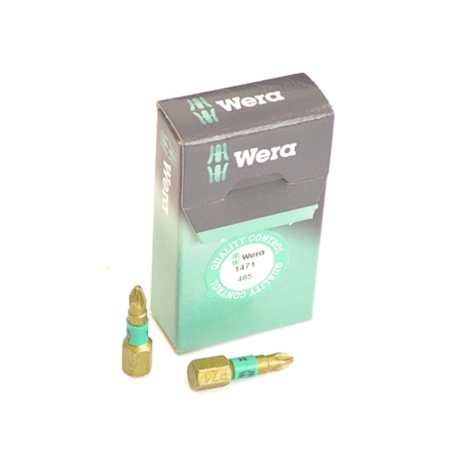 Wera Pozi Bi-Torsion Extra Hard Screwdriver Bit, PZ1 x 25mm, pack of 10 Image 1