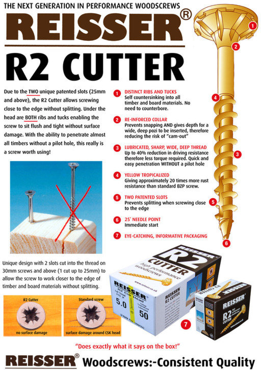 Reisser R2 Cutter Screw, 4.0x25 mm, pack of 200 Image 2