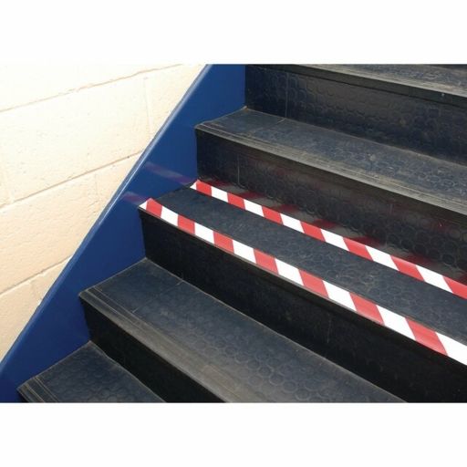 Draper Hazard Tape Roll, 33m x 50mm, Red and White Image 2