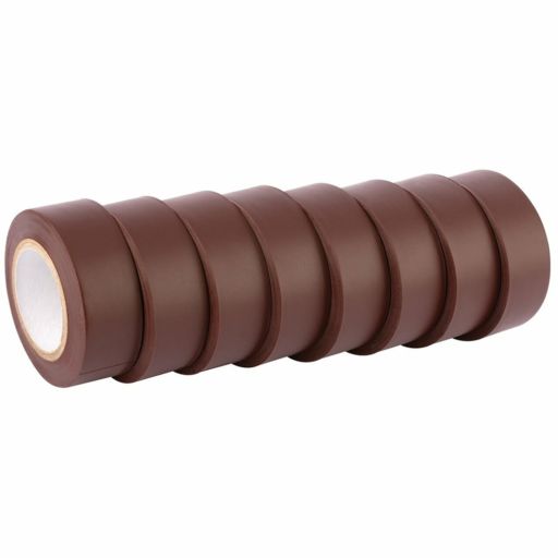 Draper Insulation Tape 10m x 19mm, Brown (Pack of 8) Image 1