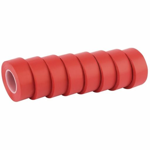 Draper Insulation Tape 10m x 19mm, Red (Pack of 8) Image 1