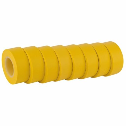 Draper Insulation Tape 10m x 19mm, Yellow (Pack of 8) Image 1