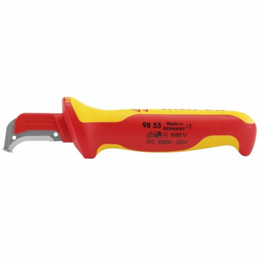 Draper Knipex 98 55 Fully Insulated Cable Dismantling Knife, 155mm Image 1