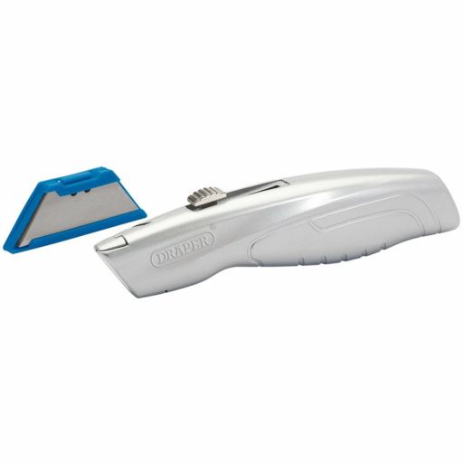 Draper Retractable Trimming Knife with 5 Spare Blades Image 1