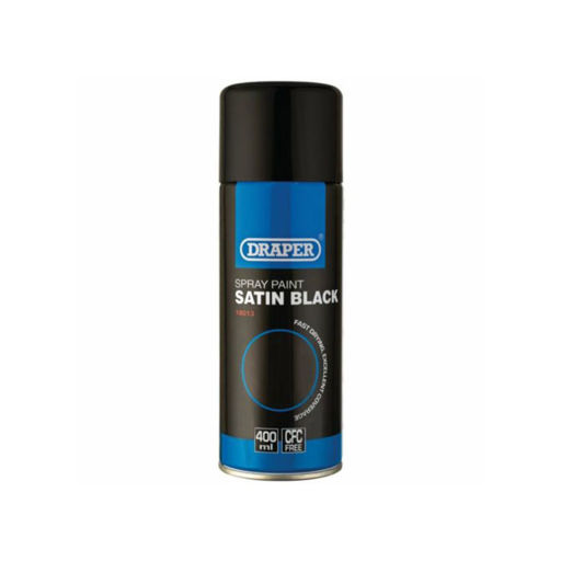 Draper Satin Spray Paint, 400ml, Black Image 1