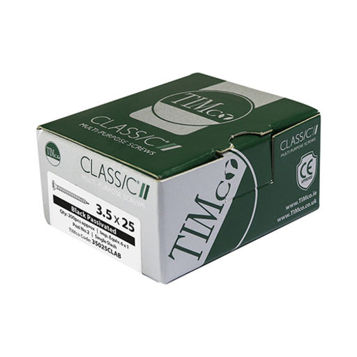 TIMco Classic Multi-Purpose Screws - PZ - Double Countersunk - Exterior - Black 3.5x25mm Image 2