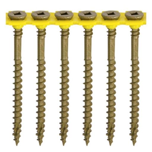 TIMco Collated C2 Decking Screws - SQ - Countersunk - Exterior - Green 4.5x65mm Image 1