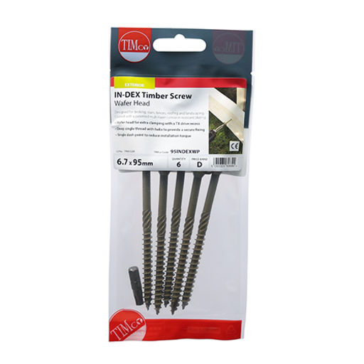 TIMco In-Dex Timber Screws - TX - Wafer - Exterior - Green 6.7x150mm Image 2
