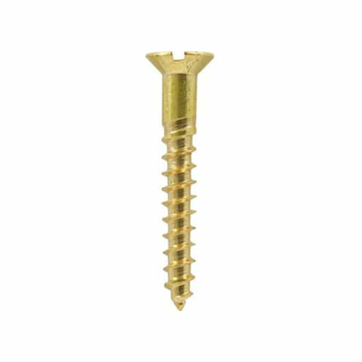 TIMco Solid Brass Woodscrews - SL - Countersunk 2.25x10mm Image 1