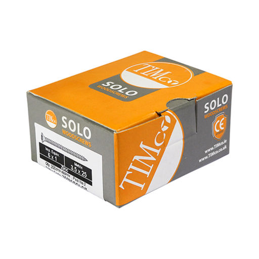 TIMco Solo Woodscrews - SQ - Double Countersunk - Zinc 4.0x20mm Image 2