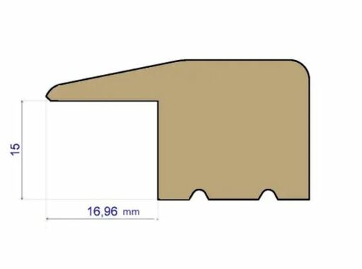 Traditions Solid Oak L-Shaped Threshold, Satin Lacquered, 15mm, 2.7m Image 2