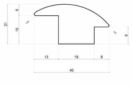 Traditions Solid Oak Wood-To-Carpet Threshold, Unfinished, 15mm, 2.7m Image 2