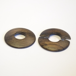 Solid Dark Oak Pipe Surrounds (Pipe Ferrule) Lacquered, 16 mm, Pair