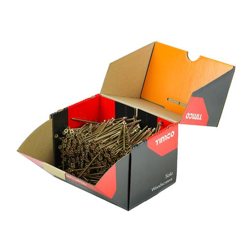 TIMCO Solo Chipboard & Woodscrews - Industry Pack - PZ - Double Countersunk - Yellow (4.0 x 80, Box of 1000)