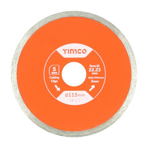 TIMCO General Purpose Tile & Ceramic Diamond Blade - Continuous (115 x 22.2, Box of 1)