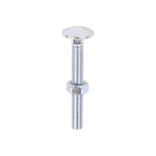 TIMCO Carriage Bolts & Hex Nuts - Zinc (M6 x 50, Box of 200)