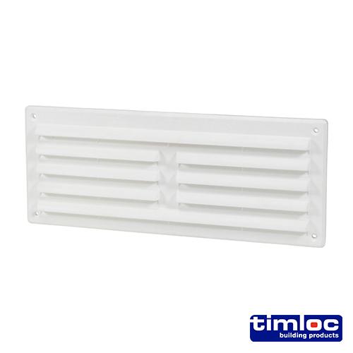 TIMCO Timloc Internal Plastic Louvre Grille Vent With Flyscreen - White - 1207Wf (260 x 104, Bag of 1)