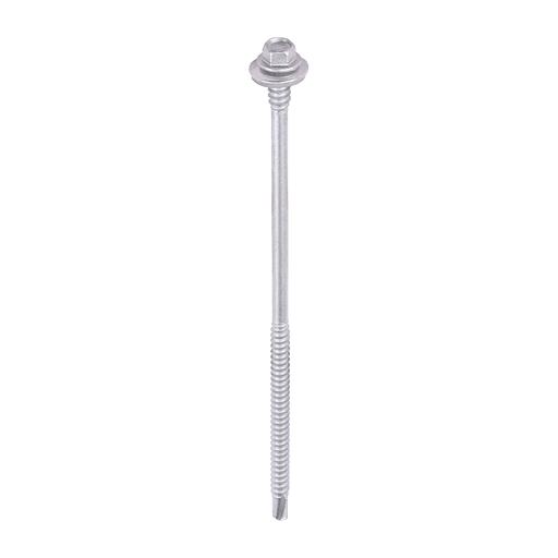 TIMCO Metal Construction Composite Panel Screws - Hex - Epdm Washer - Self-Drilling - Exterior - Silver Organic (5.5/6.3 x 150, Box of 100)