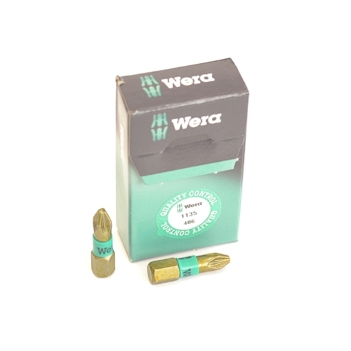 Wera Pozi Bi-Torsion Extra Hard Screwdriver Bit, PZ2 x 25mm, pack of 10