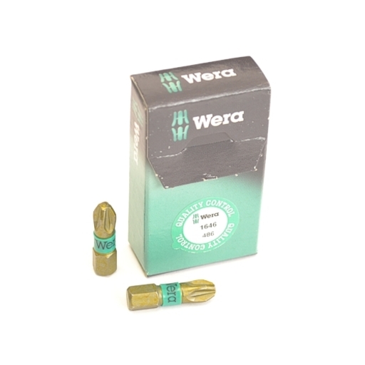 Wera Pozi Bi-Torsion Extra Hard Screwdriver Bit, PZ3 x 25mm, pack of 10