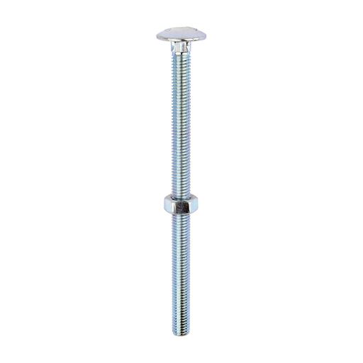 TIMCO Carriage Bolts & Hex Nuts - Zinc (M8 x 130, Box of 50)