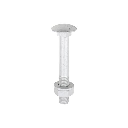 TIMCO Carriage Bolts Hex Nuts & Form A Washers - Dome - Exterior - Silver (M10 x 75, TIMbag of 10)