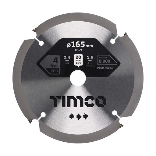 TIMCO Pcd Fibre Cement Saw Blade (165 x 20 x 4T, Clamshell of 1)