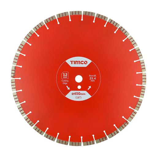TIMCO Premium Diamond Blade - Turbo Segmented (450 x 25.4, Box of 1)
