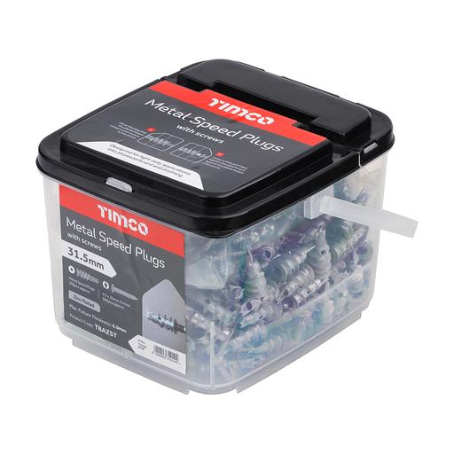 TIMCO Metal Speed Plugs With Screws - Zinc (31.5mm, Tub of 300)