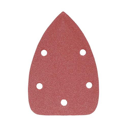 TIMCO Detail Sanding Pads - 120 Grit - Red (95 x 136mm, Pack of 5)