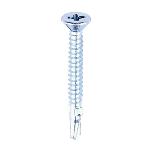 TIMCO Metal Construction Timber To Light Section Screws - Countersunk - Wing-Tip - Self-Drilling - Zinc (5.5 x 50, Box of 200)
