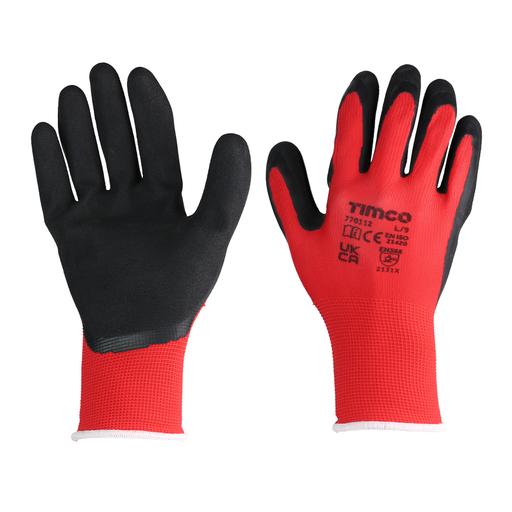 TIMCO Toughlight Grip Gloves - Sandy Latex Coated Polyester - Multi Pack (Large, Bag of 12)