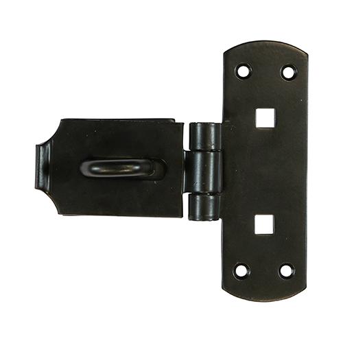 TIMCO Vertical Pattern Bolt On Hasp & Staple - Heavy Duty - Black (6, TIMbag of 1)