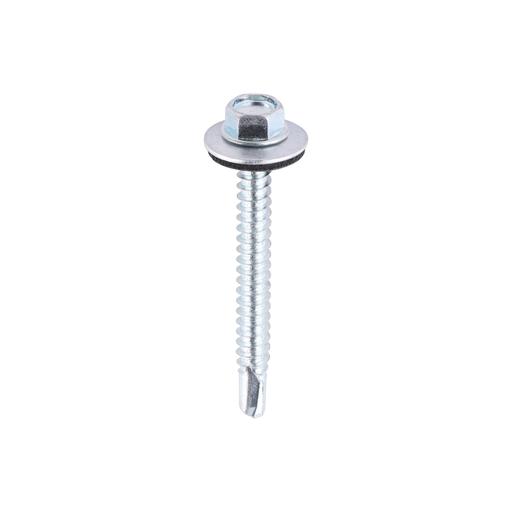 TIMCO Metal Construction Light Section Screws - Hex - Epdm Washer - Self-Drilling - Zinc (5.5 x 50, Bag of 100)