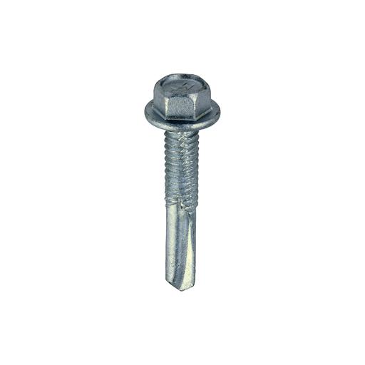 TIMCO Metal Construction Heavy Section Screws - Hex - Self-Drilling - Exterior - Silver Organic (5.5 x 32, Box of 100)