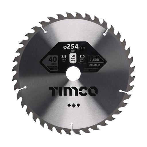TIMCO Circular Saw Blade - Combination - Medium (254 x 30 x 40T, Clamshell of 1)