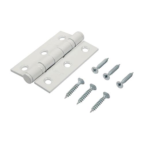 TIMCO Twin Ball Bearing Hinges - Steel - White (76 x 51, Box of 1)