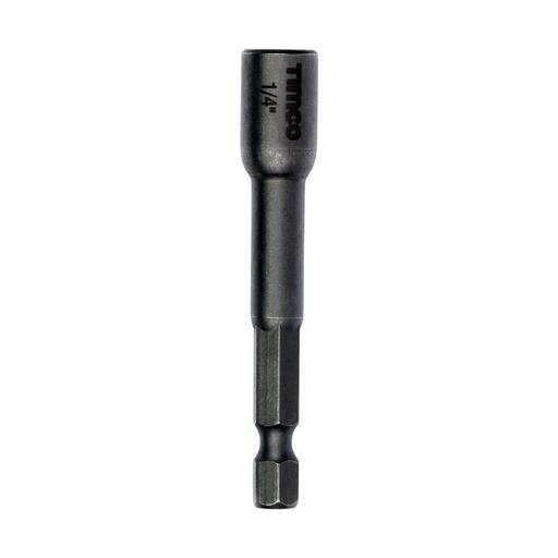 TIMCO Magnetic Socket Driver Bit - Hex (1/4 x 65, Blister Pack of 1)