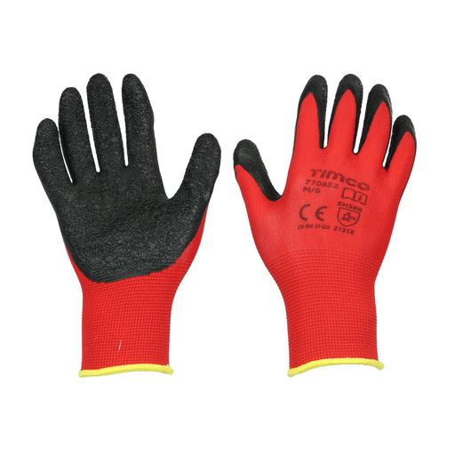 TIMCO Light Grip Gloves - Crinkle Latex Coated Polyester (Medium, Backing Card of 1)