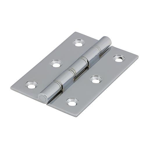 TIMCO Double Steel Washered Butt Hinge - Solid Brass - Polished Chrome (76 x 50, TIMpac of 1)