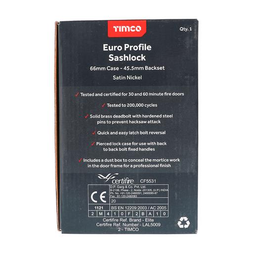 TIMCO Bathroom Lock - Satin Nickel (78mm, Box of 1)