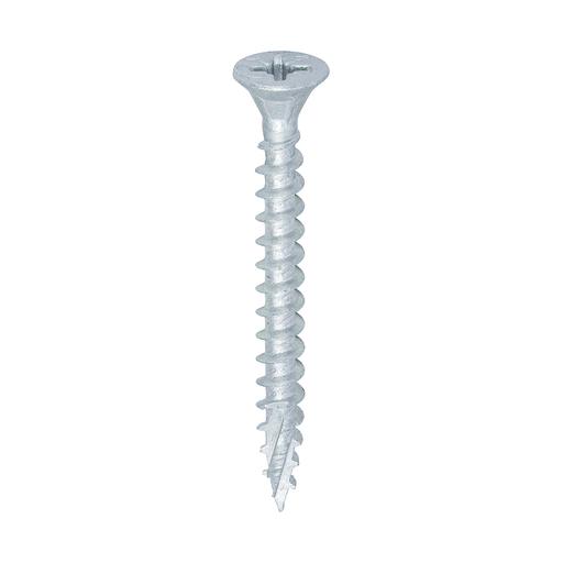 TIMCO C2 Exterior Strong-Fix - PZ - Double Countersunk With Ribs - Twin-Cut - Silver (5.0 x 50, Box of 200)