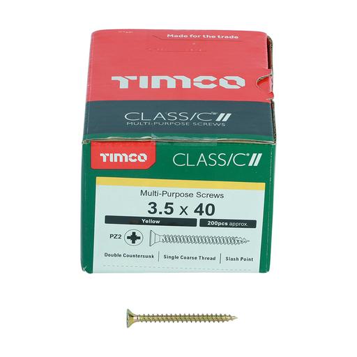 TIMco Classic Multi-Purpose Screws - PZ - Double Countersunk - Yellow 3.5x40mm