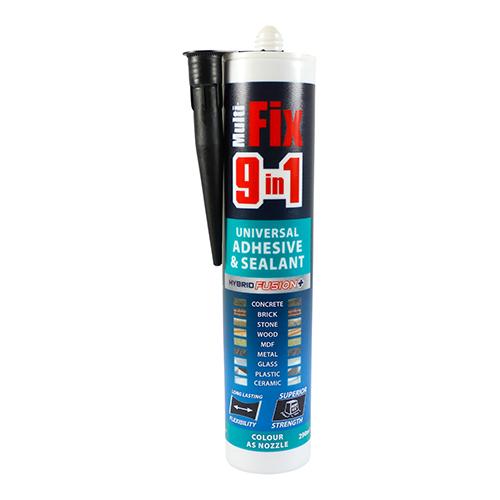 TIMCO 9 In 1 Universal Adhesive & Sealant - Black (290ml, Cartridge of 1)
