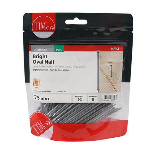 TIMCO Oval Nails - Bright (75mm, TIMbag of 0.5)