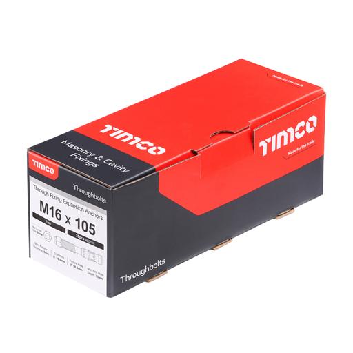 TIMCO Throughbolts - Zinc (M16 x 105, Box of 25)