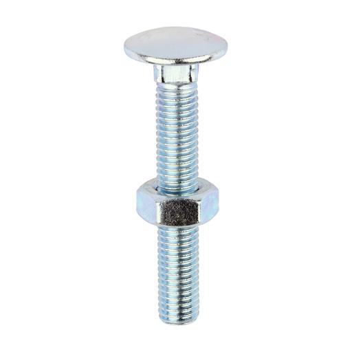 TIMCO Carriage Bolts & Hex Nuts - Zinc (M10 x 65, Box of 50)