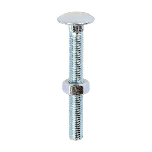 TIMCO Carriage Bolts & Hex Nuts - Zinc (M8 x 65, Box of 50)