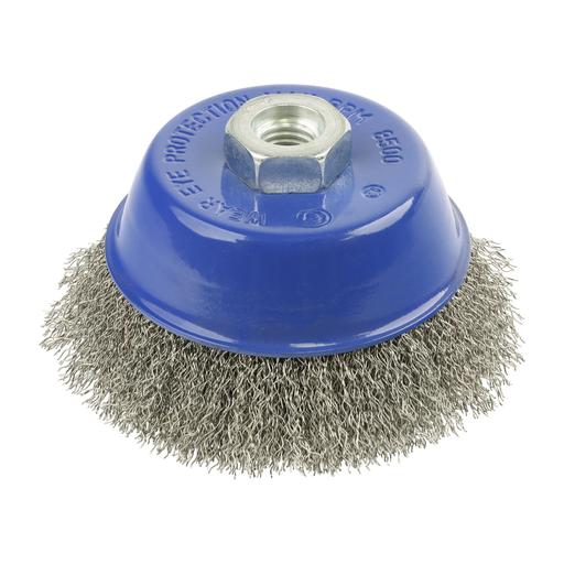 TIMCO Angle Grinder Cup Brush - Crimped Stainless Steel (100mm, Blister Pack of 1)
