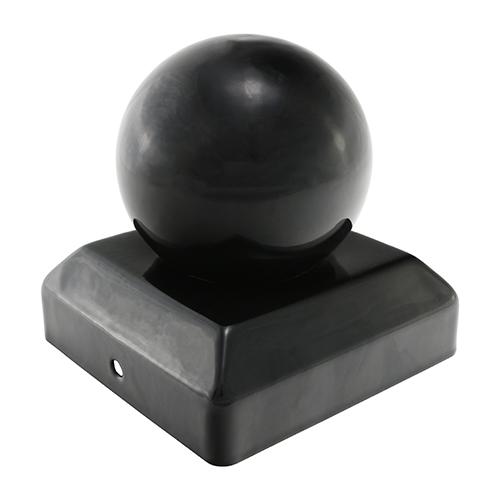 TIMCO Ball Fence Post Cap - Epoxy Black (50mm, Unit of 1)